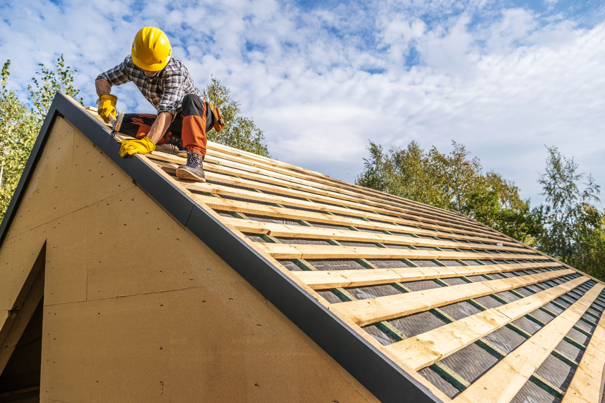 New residential roof installation