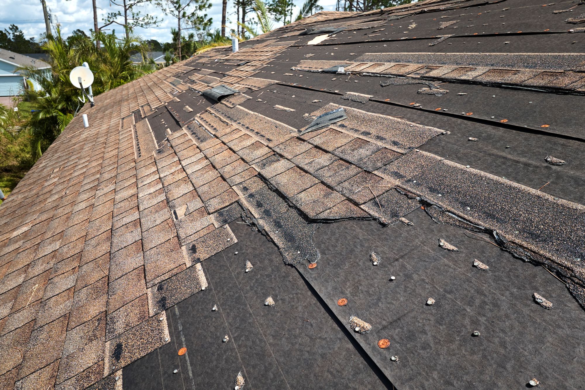 Roof maintenance on residential home